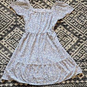 Monteau Blue Floral Knee Lengthed Dress